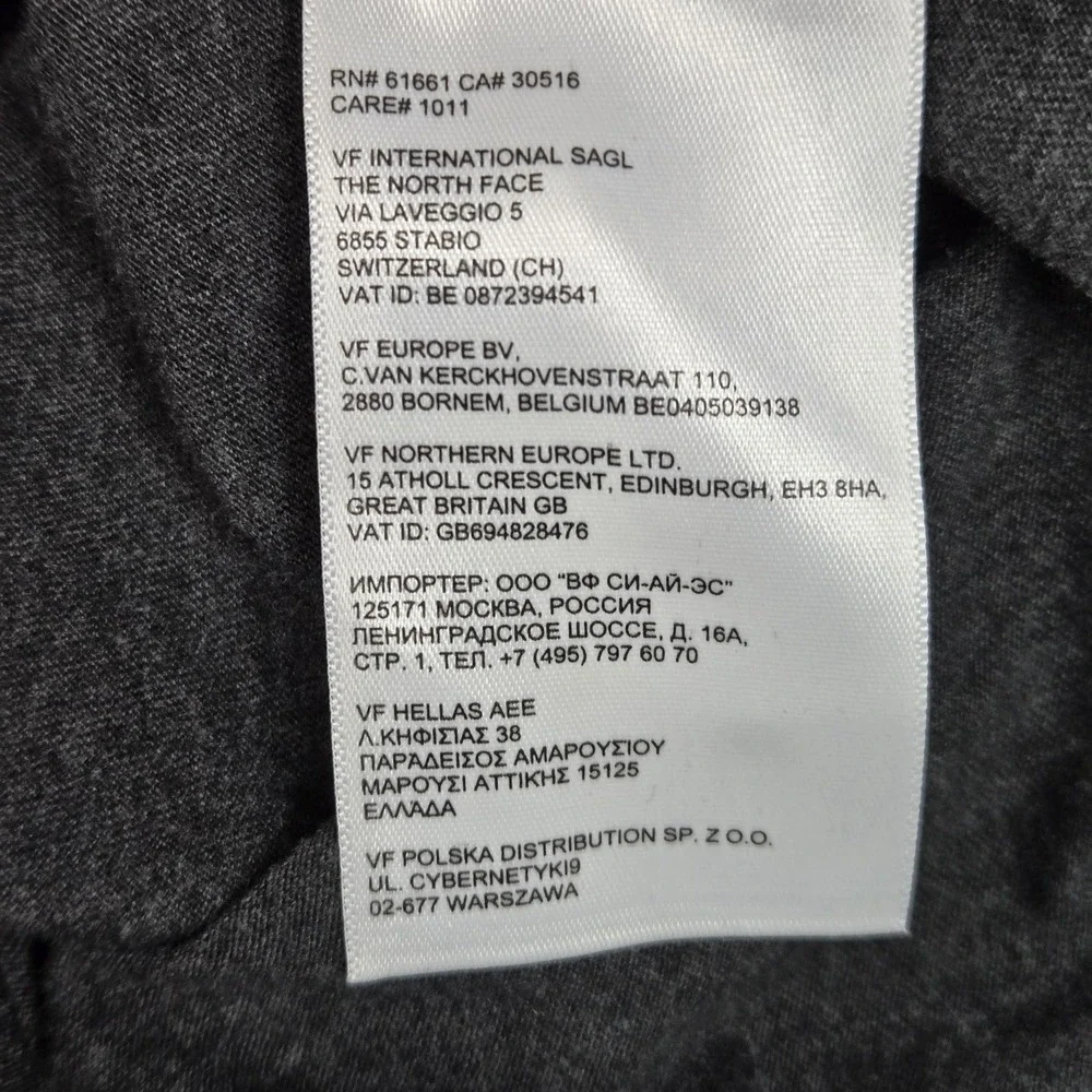 The North Face Men Shirt S Gray NSE Graphic Logo Crew Neck Long Sleeve Tee